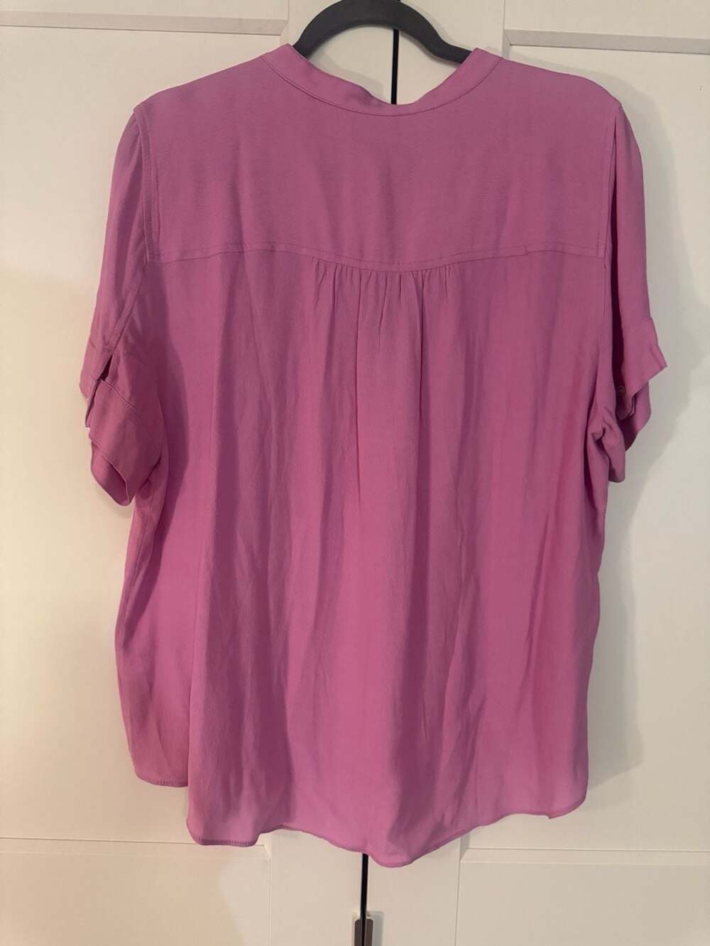 J.Crew Drapey-Band V-Neck Popover Blouse in Petunia Pink - Picture 2 of 5
